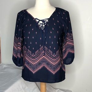 Jolt XS Navy Blue and Pink light wt. tunic